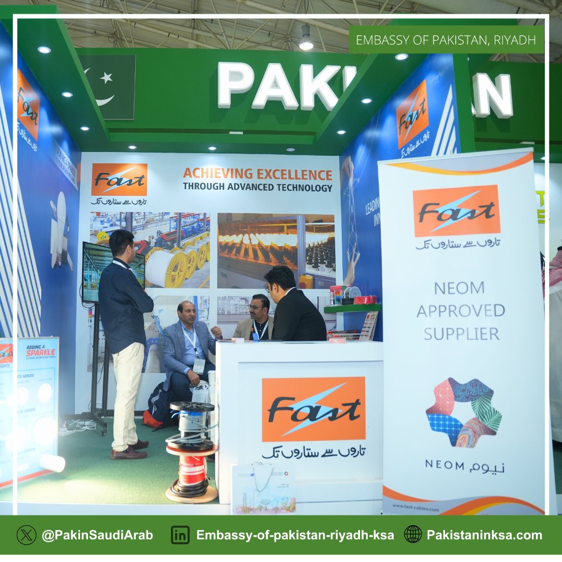 PakinSaudiArab's tweet photo. H.E @AmbFarooq Inaugurated Pakistan Pavilion at the @Saudi_Build Exhibition. Appreciated all 12 companies for their participation in this important event. https://t.co/u31mg9btXK