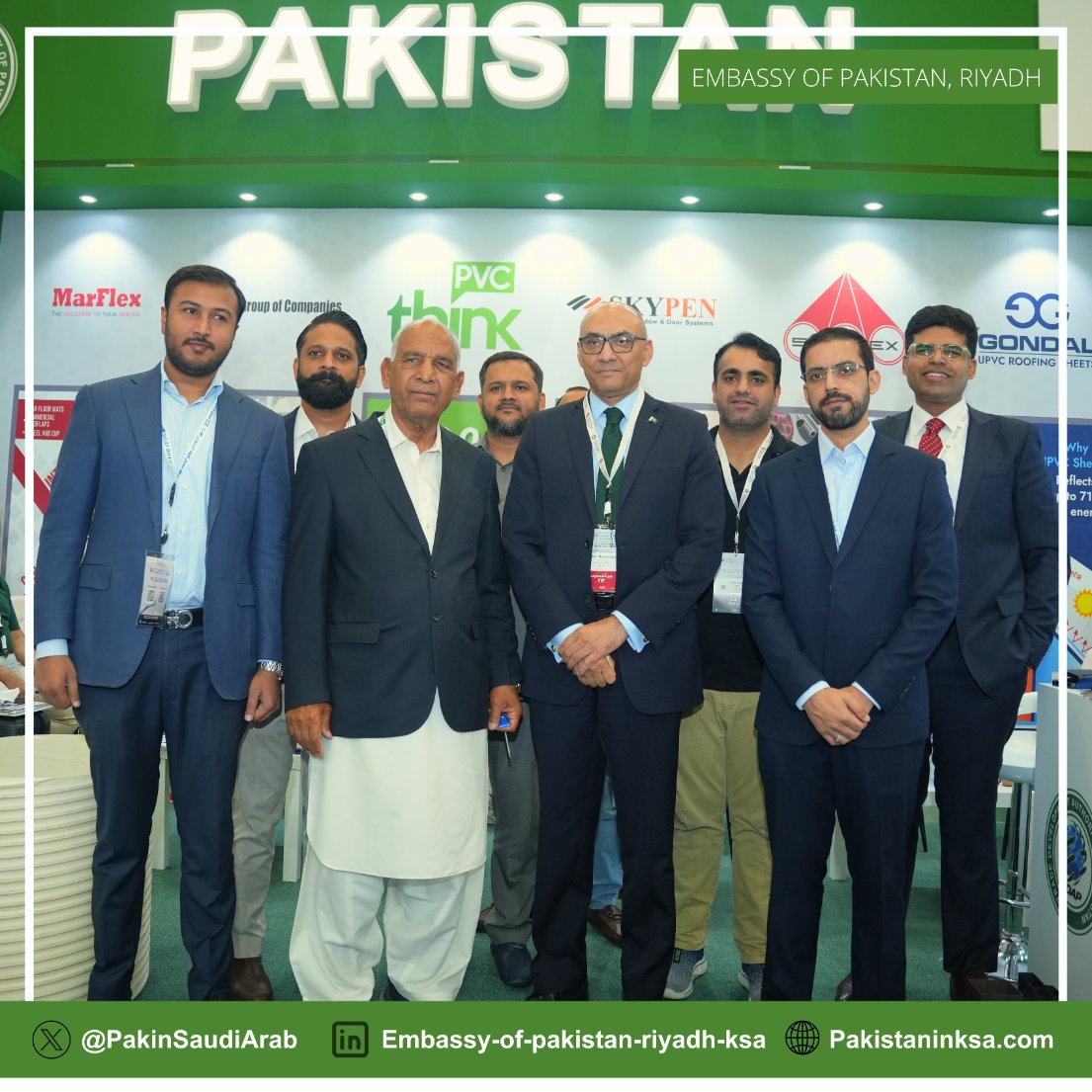 PakinSaudiArab's tweet photo. H.E @AmbFarooq Inaugurated Pakistan Pavilion at the @Saudi_Build Exhibition. Appreciated all 12 companies for their participation in this important event. https://t.co/u31mg9btXK