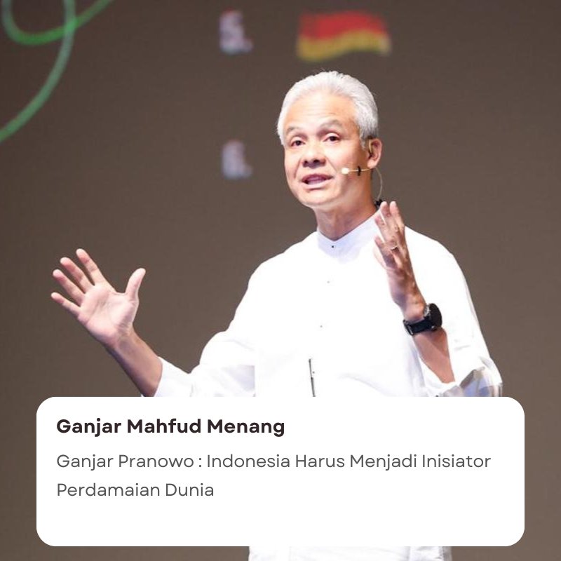 Diva Aldandi (@divaaldandiiii) on Twitter photo Pak Ganjar mewakili harapan untuk kebijakan luar negeri Indonesia yang lebih aktif <a href="/Hendra84394154/">Hendra Arsyad</a>
Ganjar Mahfud Menang Pak Ganjar mewakili harapan untuk kebijakan luar negeri Indonesia yang lebih aktif <a href="/Hendra84394154/">Hendra Arsyad</a>
Ganjar Mahfud Menang