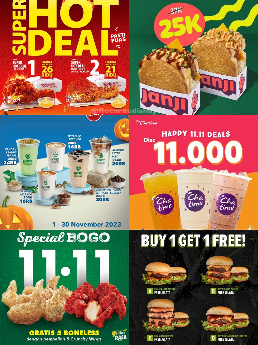 Racunkudishopee's tweet photo. DISKON MAKANAN &amp; MINUMAN PROMO 11.11

A thread https://t.co/69zz5wDzpu