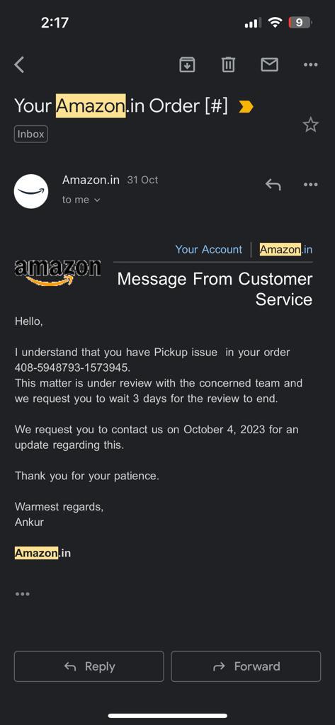 MidhaShaina's tweet photo. Ordered lunch boxes from @amazonIN  on 16th Oct, return pickup failed. They initially agreed to arrange another pickup, but now, after weeks of follow-up, they're refusing! Attached screenshots for proof. Their failure in the return policy is disappointing.
#customerservicefail https://t.co/R4EvISLeZC