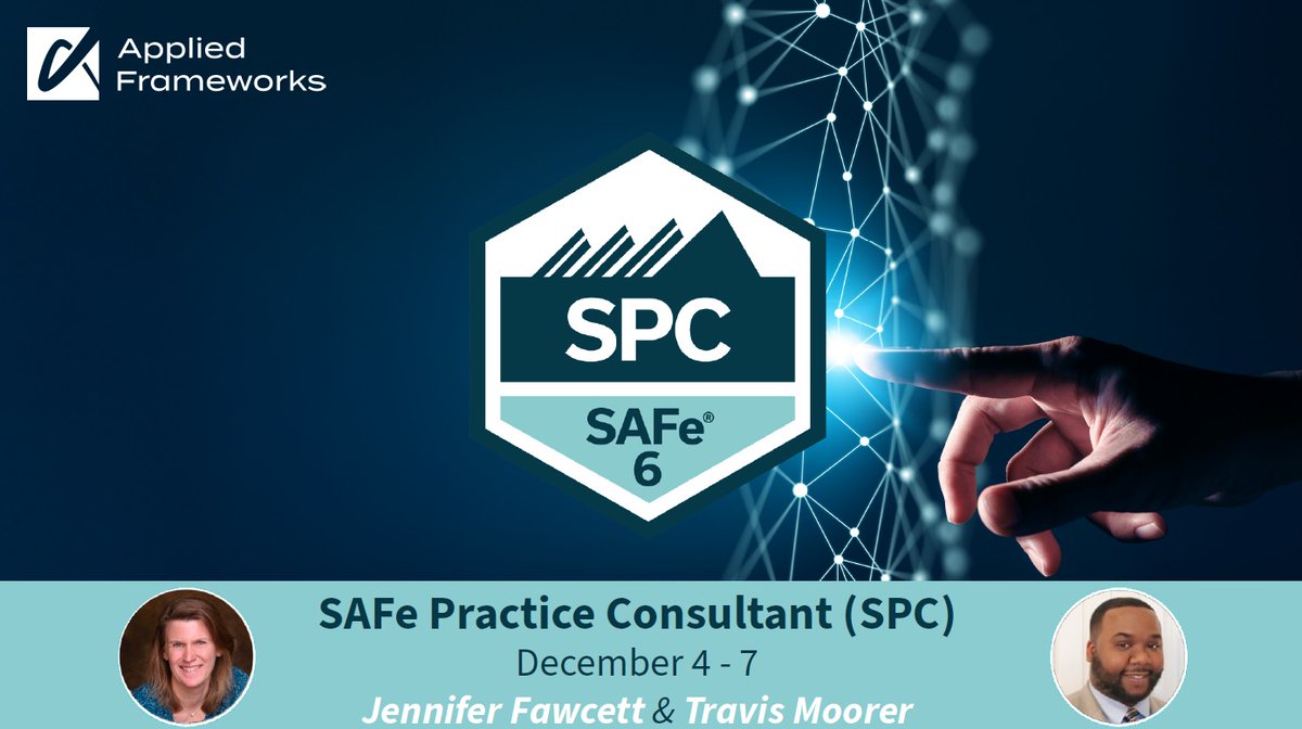 AppliedFramewks's tweet image. Ready to lead a Lean-Agile #transformation? Need a deeper understanding of the #ScaledAgileFramework? Looking to teach #SAFe courses yourself?
This course is for you!
Join Jennifer Fawcett & Travis Moorer in our upcoming course: lnkd.in/dWFcssQi
#SAFeSPC