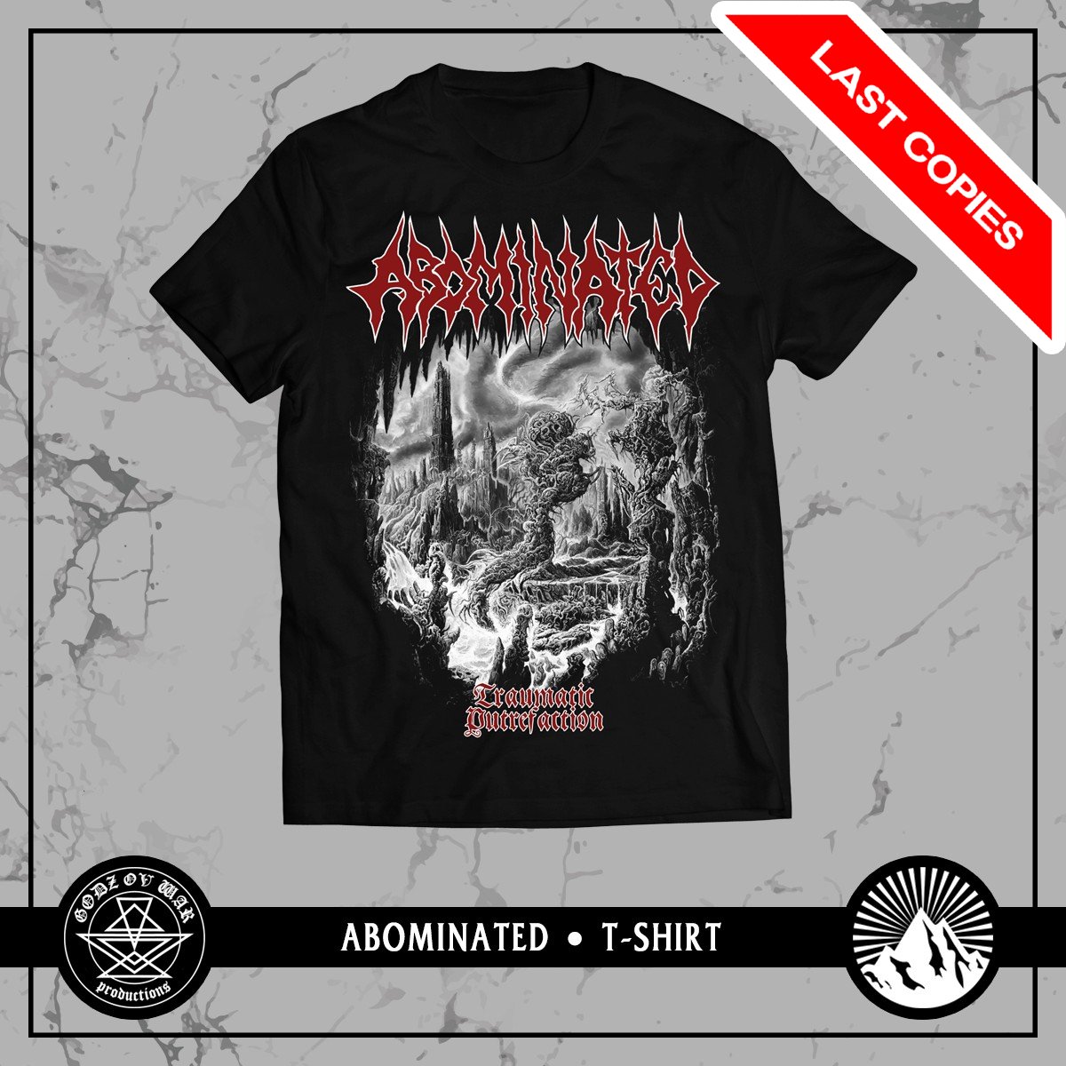 GodzOvWar's tweet photo. Abominated ''Traumatic Putrefaction'' t-shirt!
Last pieces left in stock, only size M, L & XXL.
Buy here: https://t.co/NK3nxVbRZM
#abominated #merchandise #shirt #lastcopies #deathmetal #godzovwarproductions https://t.co/Qr2dE5oSgf