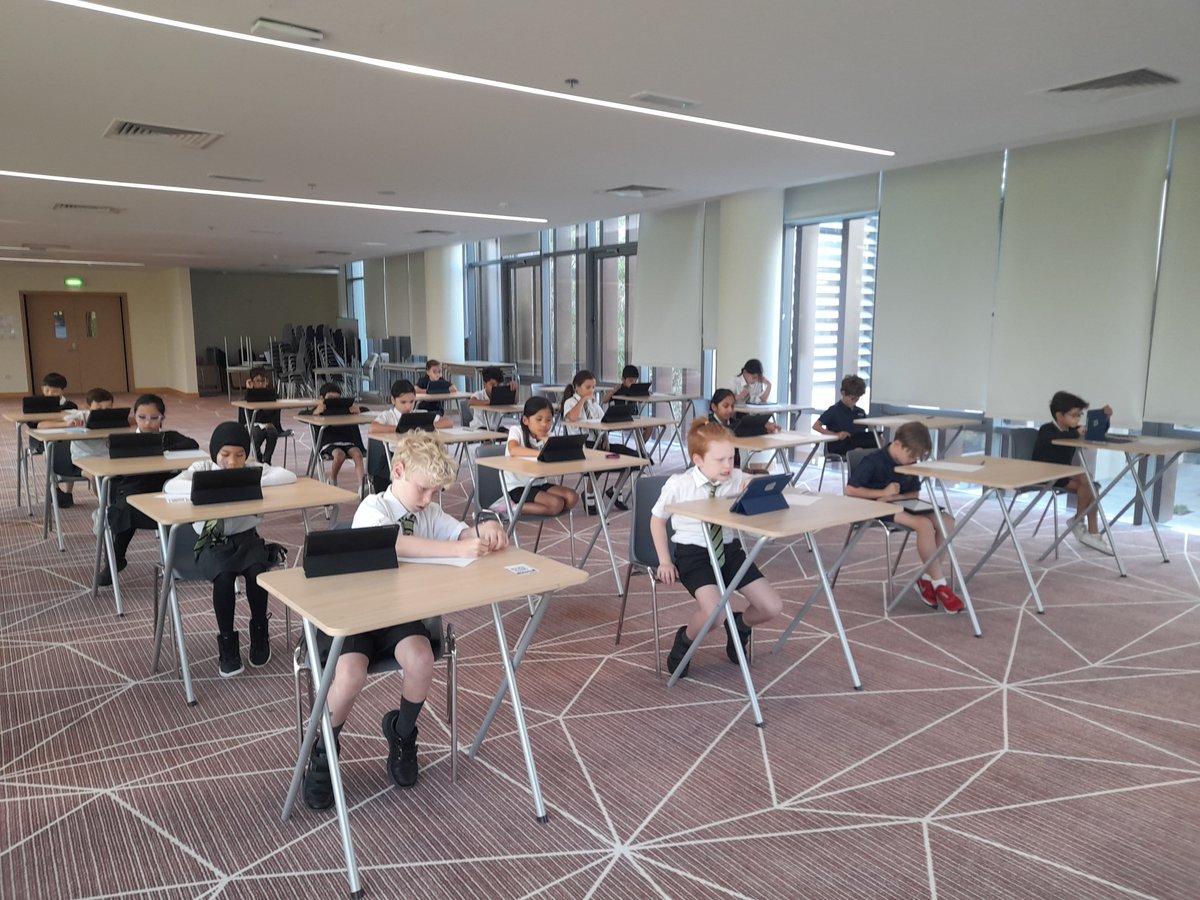Rachel_MAGT's tweet photo. "We're going need a bigger room!" With around 120 pupils entering the #PrimaryMathsChallenge this year we had to run the event over 3 days to get everyone in. Thanks to the @Mathematical_A for providing another great challenge.  @HartlandMaths @HartlandIntl @Principal_HIS https://t.co/KmTVYBWVJu