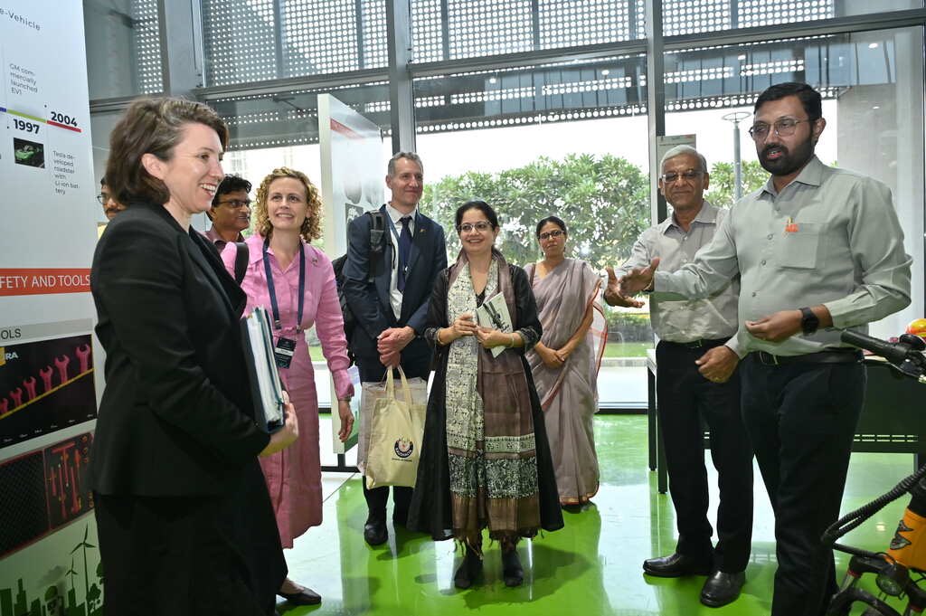 InfoGujarat's tweet photo. Australian Delegation’s tour of the best-in-class International Automotive Centre of Excellence (iACE) at #Gandhinagar, #Gujarat 

#AIESC #NCVET #SkillIndia #Skill4All #InternationalCollaboration #Automation #FutureOfWork https://t.co/UTEVoxSOHj