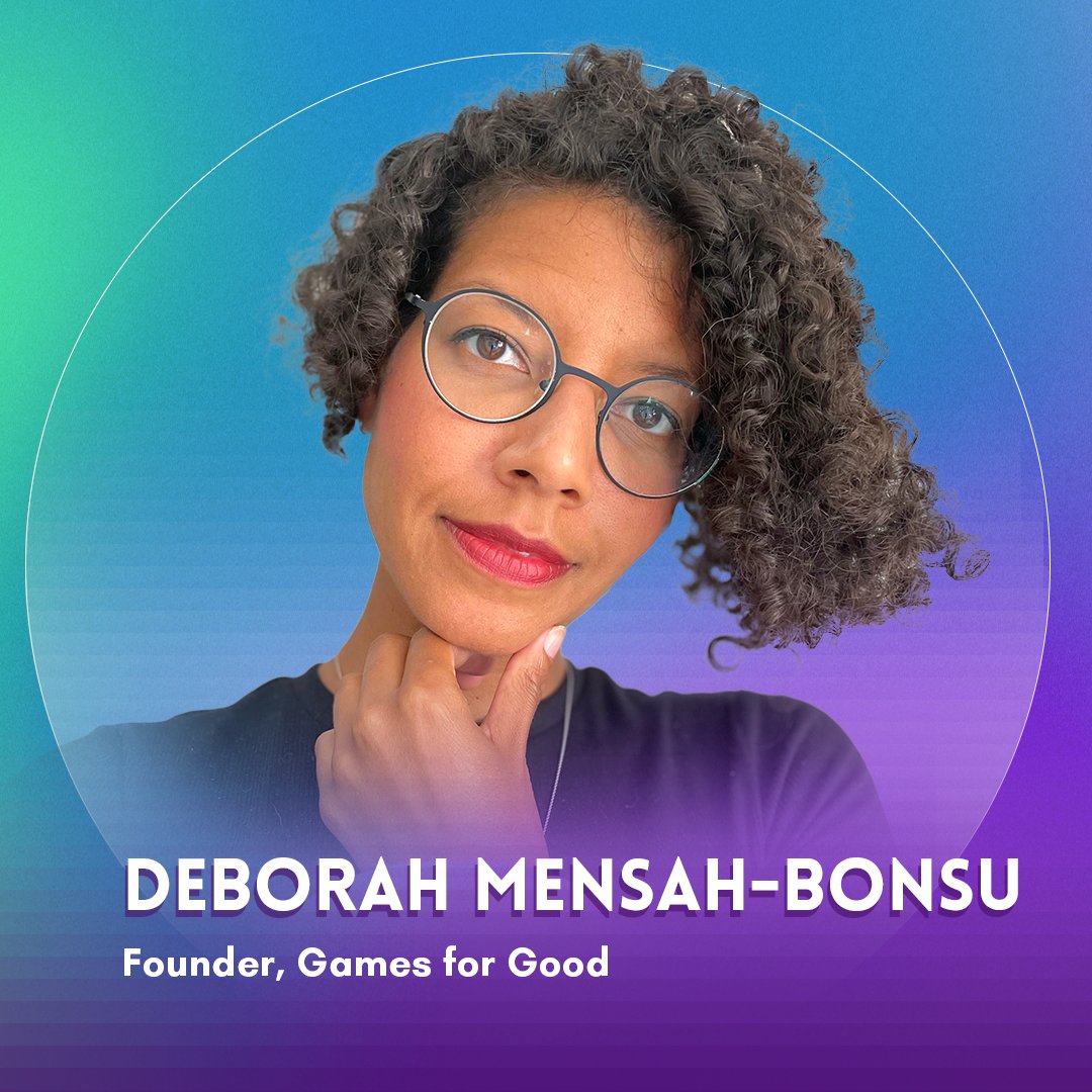 We’re hyped to have <a href="/DebMensahBonsu/">Deborah Mensah-Bonsu</a> joining us at #AGW23!

Deborah is the Founder of dmb crew &amp; its flagship initiative Games for Good, helping studios &amp; industry harness games for social impact 💫

Deborah will be sharing her insights on the panel:
Every Job is a Climate Job 🌍