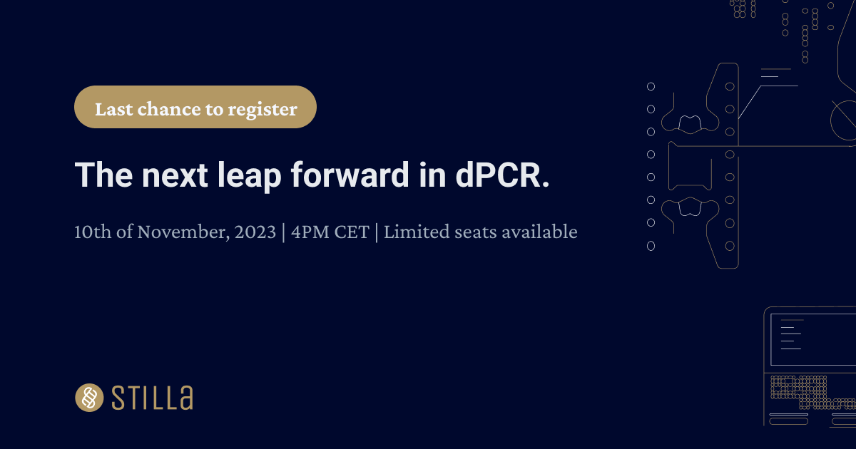 We're just hours away from unveiling the next leap in digital PCR. Last chance to register — secure your spot now!

hubs.la/Q0288rHr0