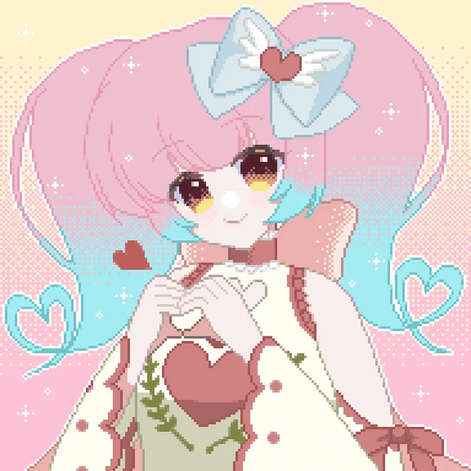 アトリエ  のアイコンを新しくしました! 鳥谷一加さま  に制作して頂きました ドット絵のひなっツちゃんだよ〜。 めちゃくちゃキュート (*'д`*)ハァハァしちゃう アイコンにすると小さくなってしまい見辛いけど 細かいんだよ!凄いです… 手がハート