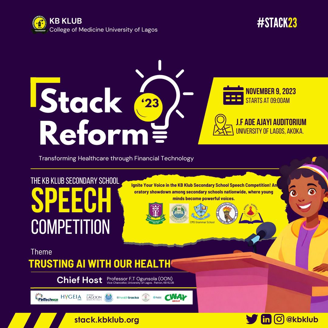 _WillOG's tweet image. Speech competition ongoing at #Stack23

Come watch secondary school students speak on &quot;Trusting AI With Our Health&quot; 🩺🌐

The students are from
🌀International School, Unilag
🌀Queens College
🌀St. Gregory&apos;s College
🌀CMS Grammar School
🌀Jordan Schools