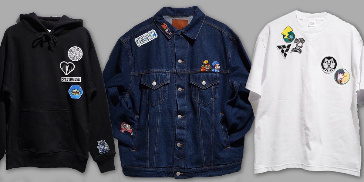 Yu_Gi_Yn's tweet photo. 3: SHIBUYA Web3 MADE 

🪡An experiential workshop event to be held from Friday, November 10 to Sunday, November 12.
A workshop where you can create original items by freely customizing patches and silk-screen prints on various apparel bodies (denim jackets, hoodies, t-shirts) with all 34 types of patches from blue-chip and popular projects, including logos and PFPs. 

📅The workshop will be held over three days from November 10 (Friday) to November 12 (Sunday) at Gallery X in Shibuya Parco.

🔗Details and purchase at following link:
https://t.co/ACzKqYdXFb

#Web3 
#ISTNF壱
#遊戯苑
#yugiyn
