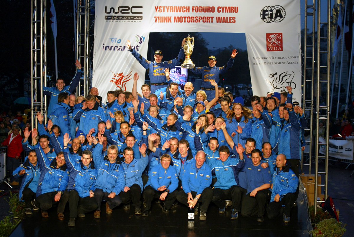 prodrive's tweet photo. #OTD 20 years ago @Petter_Solberg &amp; Phil Mills won the 2003 @OfficialWRC Championship in Wales (Rally GB).
Happy Anniversary Petter, Subaru &amp; Prodrive 🍾

#PerformanceUnlimited #WRCSubaru #Prodrive #PetterSolberg #Subaru #WRC https://t.co/vZZwGbOsuj
