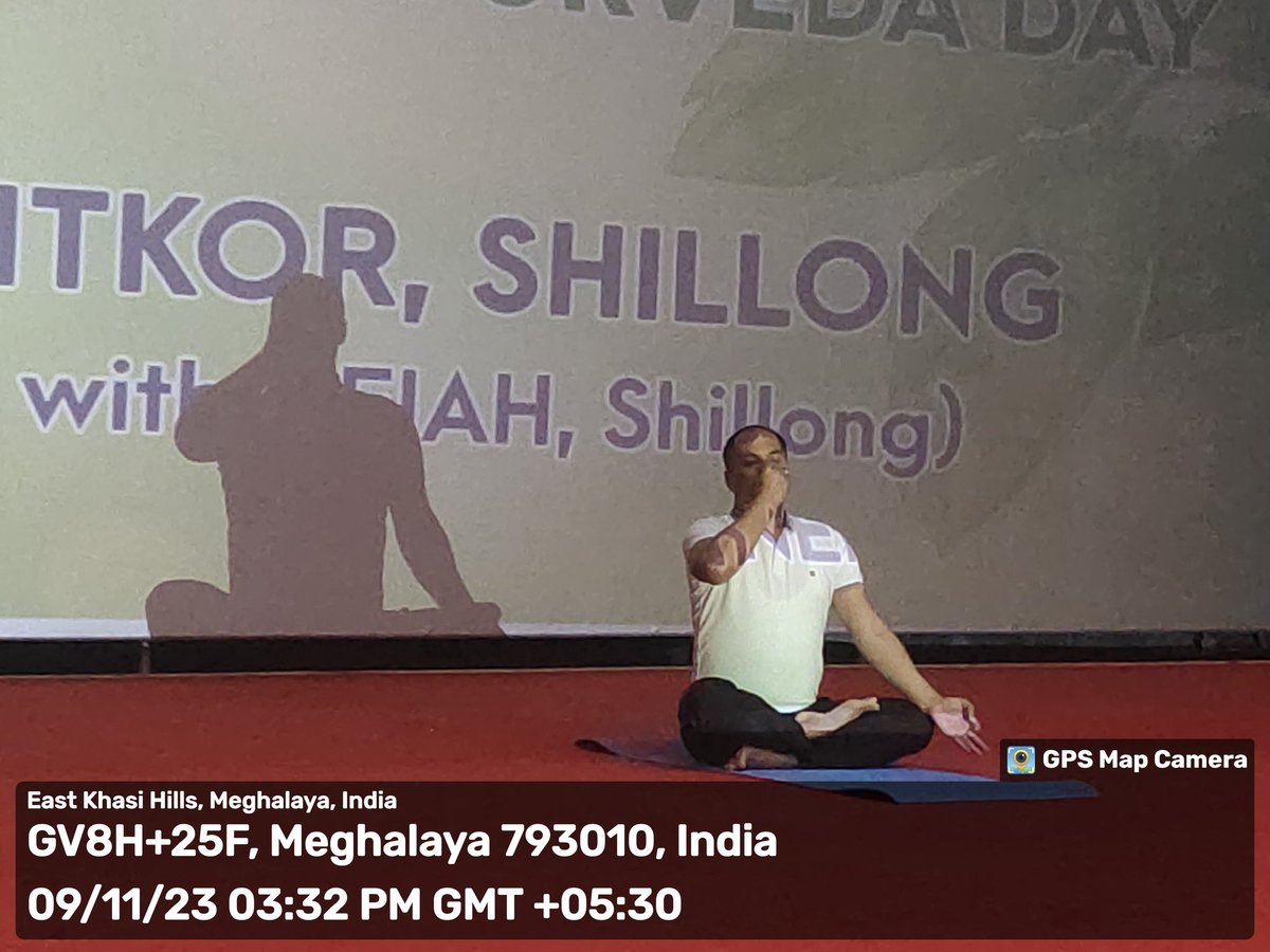 NeiahShill2000's tweet photo. Yoga demonstration and importance of Yoga delivered by  NEIAH, Shillong at HQ DGAR, Laitkor, Shillong on 09/11/2023 on occasion of Ayurveda Day 2023
@cari_guwahati @CCRAS_MoAyush @moayush @AyurvedaDay https://t.co/PPNjQw8FZT