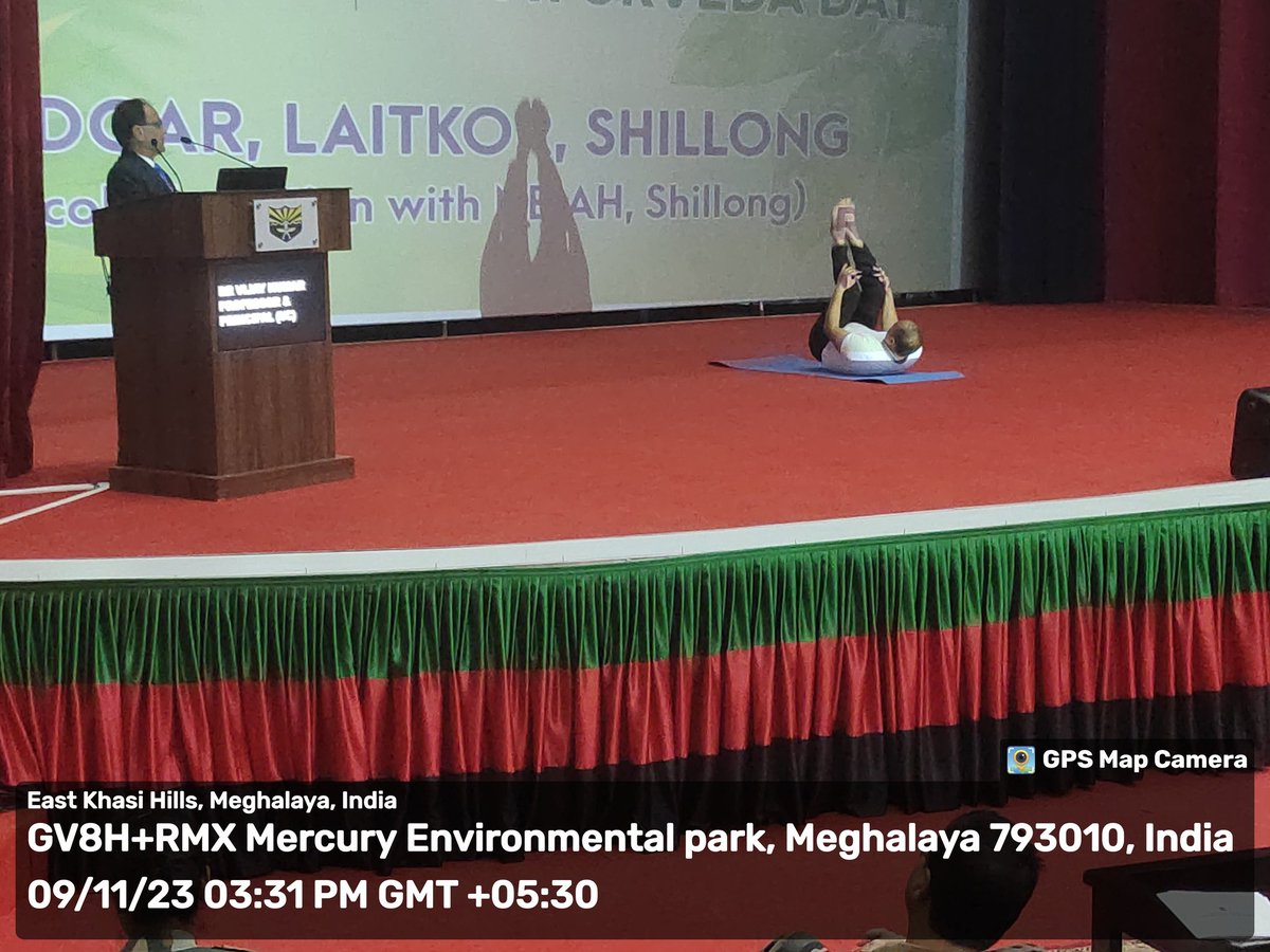 NeiahShill2000's tweet photo. Yoga demonstration and importance of Yoga delivered by  NEIAH, Shillong at HQ DGAR, Laitkor, Shillong on 09/11/2023 on occasion of Ayurveda Day 2023
@cari_guwahati @CCRAS_MoAyush @moayush @AyurvedaDay https://t.co/PPNjQw8FZT