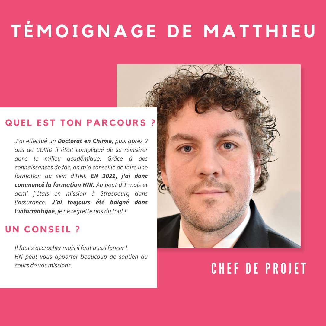 HNServices_FR's tweet photo. Découvrez les parcours inspirants de deux de nos collaborateurs, Coline et Matthieu, qui ont franchi avec succès le cap de la transformation grâce à notre formation HNI. 🎓🙌

Avec un taux de réussite de 94% en 2023, HN Institut a déjà formé plus de 7 500 collaborateurs ! https://t.co/RKlM2jsltU