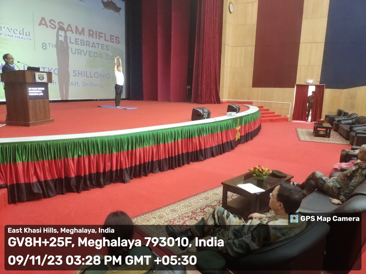 NeiahShill2000's tweet photo. Yoga demonstration and importance of Yoga delivered by  NEIAH, Shillong at HQ DGAR, Laitkor, Shillong on 09/11/2023 on occasion of Ayurveda Day 2023
@cari_guwahati @CCRAS_MoAyush @moayush @AyurvedaDay https://t.co/PPNjQw8FZT