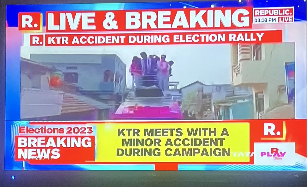 AntiSethi's tweet image. #KTR and  other #BRS leaders fall off the top of a overcrowded Vehicle. It would have been hilarious but some some of the sustained injuries. 
In a #Dynastic and sycophantic Party everyone crowds around #Family descendants since that shows their clout  #Telengana