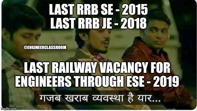 SOURABH41030095's tweet photo. #Railway_New_Vacancy
The youth is the future of India.. isn't it??
But u all r destroying the future of the students..
So basically u r destroying the future of INDIA..
Not a single vacancies in the railways in last 4⁸/¹² yrs...
@AshwiniVaishnaw 
@RailMinIndia https://t.co/GDOcj7tnaE