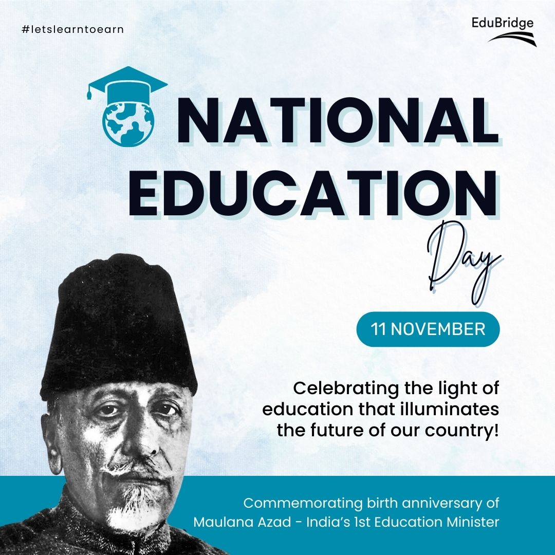 EduBridgelearn's tweet image. Happy National Education Day!

EduBridge wishes you a happy National Education Day and a journey full of achievement and knowledge. Explore our courses to brighten your path. 

Explore Now:bit.ly/3rpSNzW

#OnlineLearningIndia #CertifiedCourses #CertificateCourse