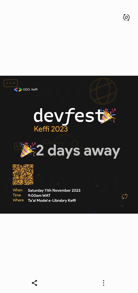GdgKeffi's tweet photo. It's 2 days to #DevFestKeffi, #DevFest2023 #DevFest 

RSVP here: https://t.co/recgwSnCc7 https://t.co/xTdqItKSx2