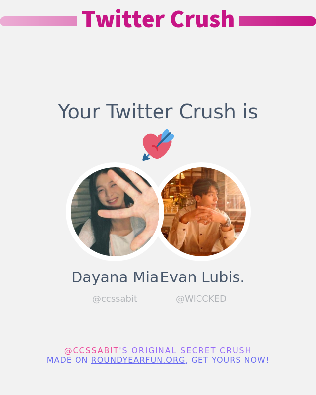 Gebetan Twitter saya adalah: <a href="/WlCCKED/">Evan Lubis.</a>

➡️ funxgames.me/twittercrush?l…