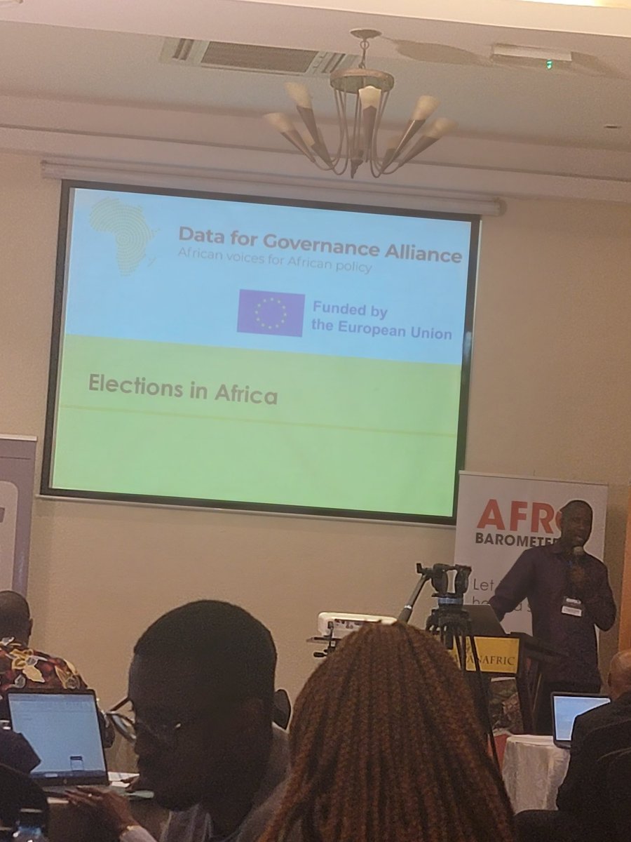 Day 4 of the D4GA East Africa convening. Oscar Otele of the Political Science Department of the University of Nairobi presents AB data on Pan African perception on elections. 
#D4GA
#AfricanVoicesForAfricanPolicy
