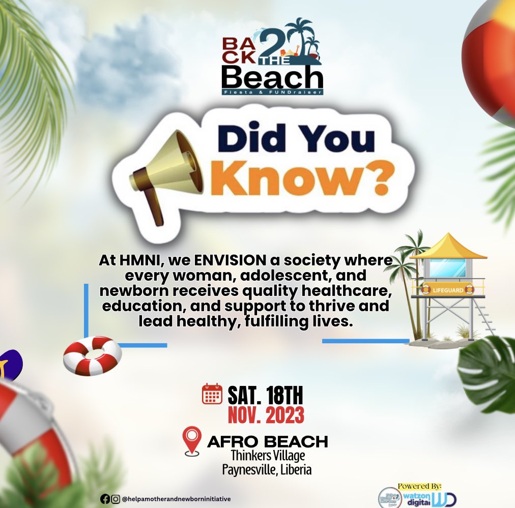 MotherLiberia's tweet photo. 9 days to go!
Get your ticket to attend Back to the Beach as a support to our Vision.
Call: 0778232864 to buy your ticket. We will deliver it to you at no cost.
#fundraisingevent #backtothebeachfest https://t.co/gMt7VPSPol