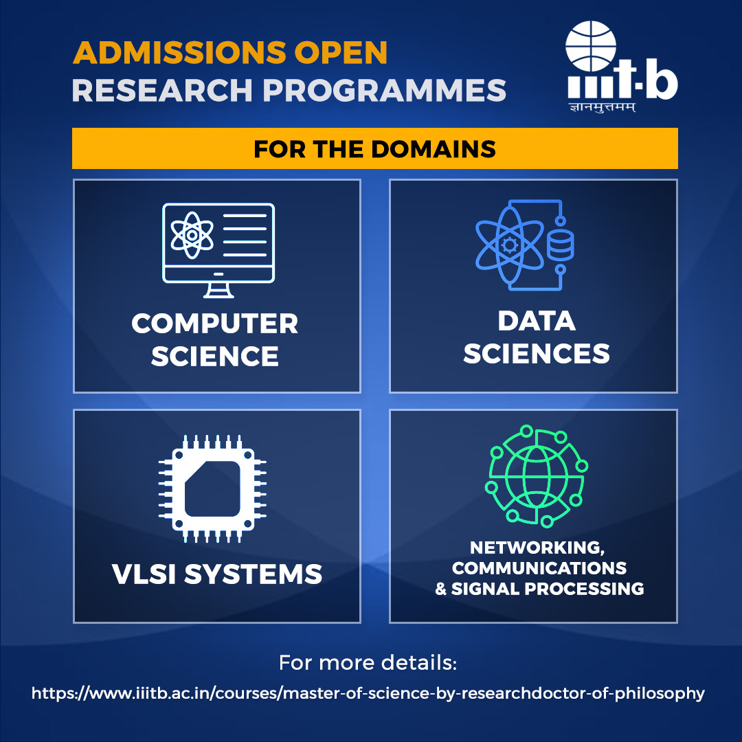 IIITB_official's tweet photo. Admissions Open for Research Programmes.

Last date for Submitting the Applications is 21st November 2023.

Fore more details:
https://t.co/MgZYHwc4l1

#IIITB #IIITBangalore #AdmissionsOpen #ResearchProgrammes https://t.co/PjxNcAhVbZ