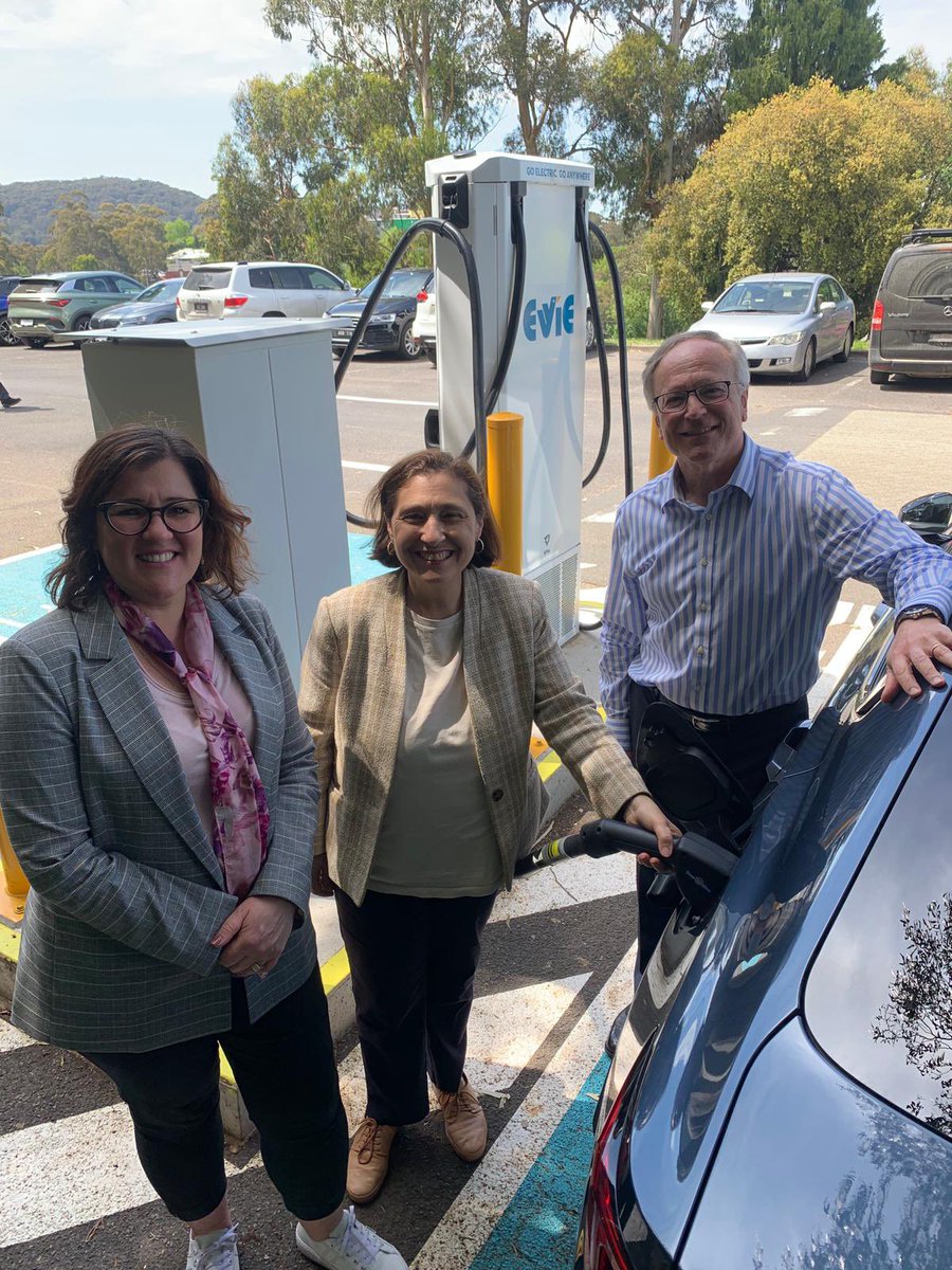 LilyDAmbrosioMP's tweet photo. Great news, Belgrave! Daniela Di Martino and I joined Chris Mills, CEO of Evie to officially open this new EV fast charging station - one of 116 locations across Victoria that we’re funding in our $5M program. https://t.co/LxG9C8P4zz