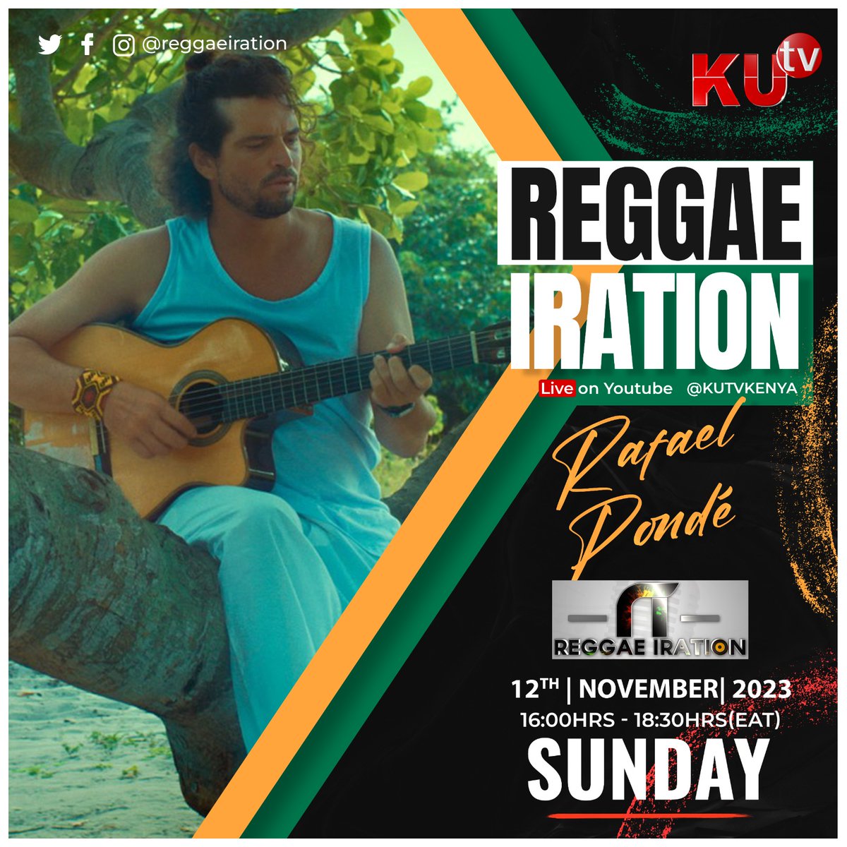 This week  <a href="/reggaeiration/">Reggae Iration</a>   will feature #RafaelPonde, who will be discussing his latest projects. Tune in to <a href="/kutv_kenya/">KUTV Kenya</a>