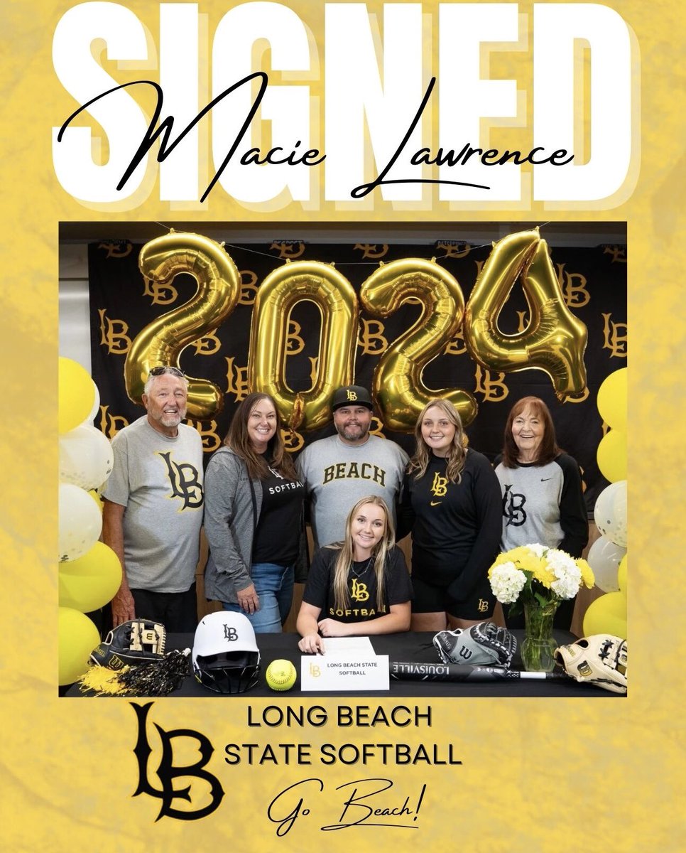 Congrats to our #2 Macie Lawrence on making it official ☑️ Your hard work has given you the opportunity to play Division 1 softball! We are so proud of you! #GoBeach #calcruisers #nationalsigningday