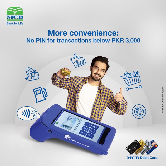 MCBBankPk's tweet photo. Tap &amp; Pay simplifies small purchases with MCB Debit Cards. For transactions less than PKR 3,000, no PIN verification is required!

For more information, please call 111000622 or visit https://t.co/CmE86YI4Bx

#MCBBank #Bank4Life #TapnPay https://t.co/Uf0MYtu9e4