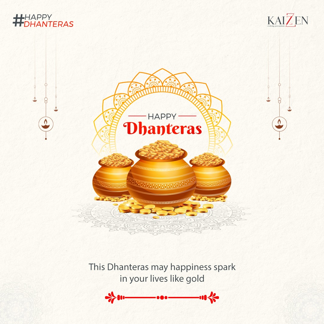 KaizzenComm's tweet photo. Dhanteras is the occasion to celebrate wealth, fortune and success. We at #Kaizzen wish from our hearts that may all your lives sparkle with abundant joy forever. #HappyDhanteras. https://t.co/7h1CLrTv1x