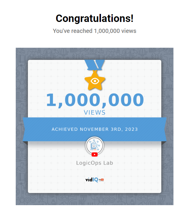 LogicOpsLab's tweet photo. ✨THANK YOU EVERYONE🎉

I'm thrilled to announce that my YouTube channel has surpassed a million views! 

For future, I'm excited to continue expanding my channel and reaching even more people who are passionate about Devops and Cloud 🚀

#devops #cloud #youtube #logicopslab https://t.co/vpc3u0iE71