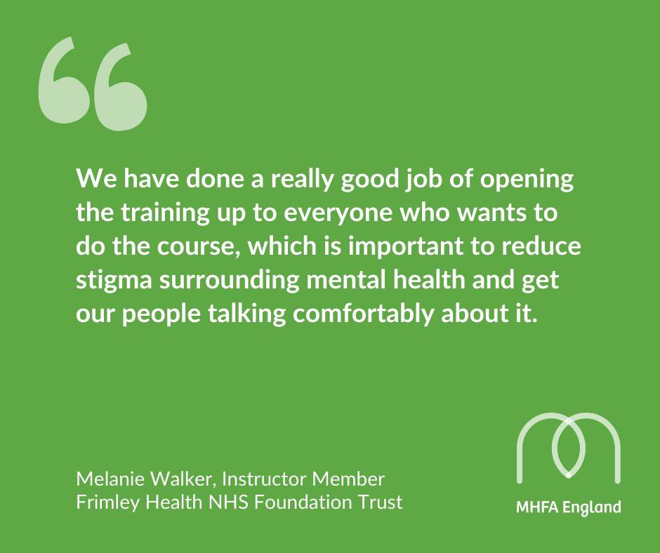 MHFA England® (@mhfaengland) on Twitter photo Since <a href="/FrimleyHealth/">Frimley Health NHS Foundation Trust 💙</a> introduced Instructor Members across their sites, staff have reported feeling more supported with their #MentalHealth than ever before.
▶️ Learn more about the MHFA England Instructor Training Programme via the link in our bio. Since <a href="/FrimleyHealth/">Frimley Health NHS Foundation Trust 💙</a> introduced Instructor Members across their sites, staff have reported feeling more supported with their #MentalHealth than ever before.
▶️ Learn more about the MHFA England Instructor Training Programme via the link in our bio.