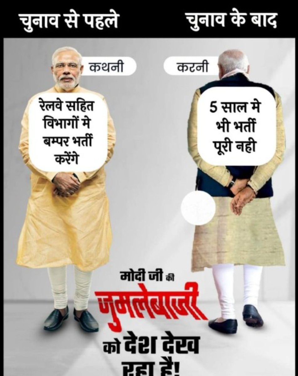 Khan GS and Research Centre (@khan__sir_patna) on Twitter photo 2.5 Lakh posts are lying vacant in the Indian Railways <a href="/narendramodi/">Narendra Modi</a> <a href="/AshwiniVaishnaw/">Ashwini Vaishnaw</a> <a href="/DoPTGoI/">DoPT</a>
No new recruitment in last 5 years, Last exams conducted : 
- RRB ALP/Technical in 2018
- RRB JE in 2018
- RRB NTPC in 2019
- RRB Group D in 2019
- RPF in 2019
#Railway_New_Vacancy 2.5 Lakh posts are lying vacant in the Indian Railways <a href="/narendramodi/">Narendra Modi</a> <a href="/AshwiniVaishnaw/">Ashwini Vaishnaw</a> <a href="/DoPTGoI/">DoPT</a>
No new recruitment in last 5 years, Last exams conducted : 
- RRB ALP/Technical in 2018
- RRB JE in 2018
- RRB NTPC in 2019
- RRB Group D in 2019
- RPF in 2019
#Railway_New_Vacancy