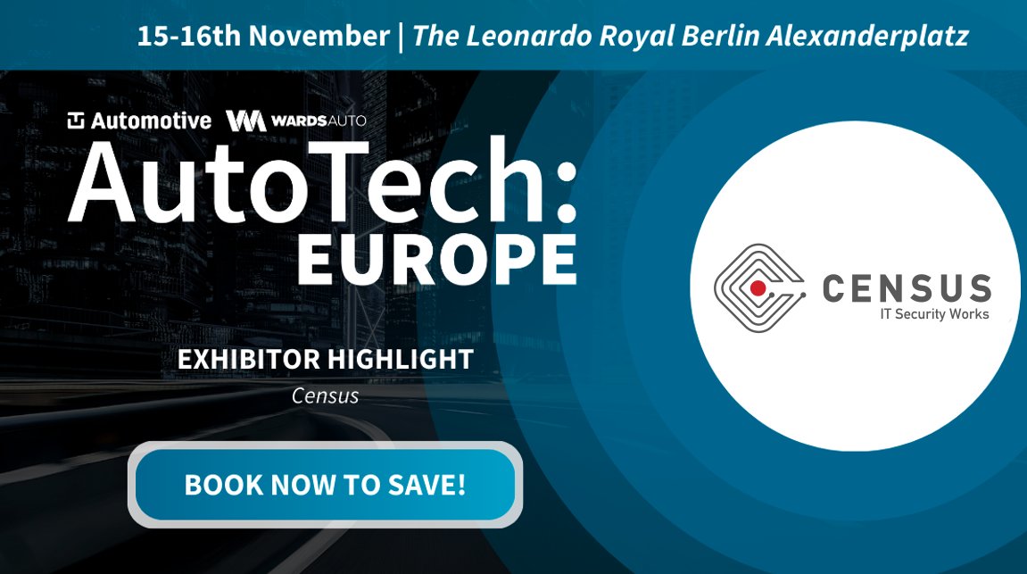 CENSUS (@census_labs) on Twitter photo CENSUS is a sponsor of the AutoTech Europe 2023,the premier European #Automotive #Technology Industry event organized by <a href="/AutoTechEvents/">AutoTech: Events</a> ,taking place on November 15-16 in Berlin.
Don't forget to visit our site to check up on CENSUS Cybersecurity Services census-labs.com/services/ CENSUS is a sponsor of the AutoTech Europe 2023,the premier European #Automotive #Technology Industry event organized by <a href="/AutoTechEvents/">AutoTech: Events</a> ,taking place on November 15-16 in Berlin.
Don't forget to visit our site to check up on CENSUS Cybersecurity Services census-labs.com/services/