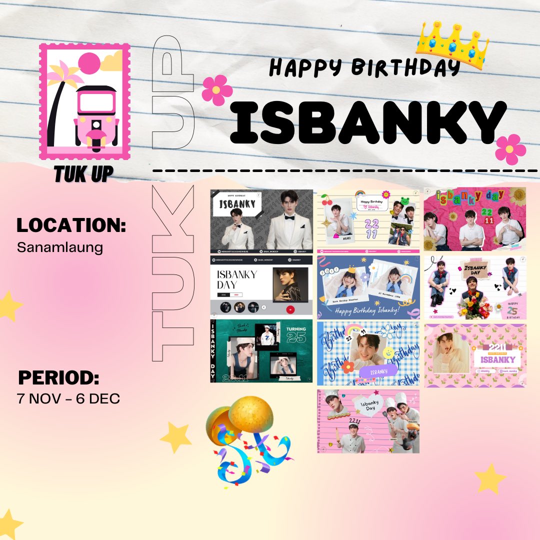 crazybrokeboss's tweet photo. 📣In celebration of our precious @Bank_mondop birthday, we have prepared 11 tuktuk going around the town! 🥳

We wish you always be happy and successful. We always support you 🤍

Tuktuk is available at Sanamlaung area. Catch the tuktuk if you can! 😉 + https://t.co/YH74mMWnTD