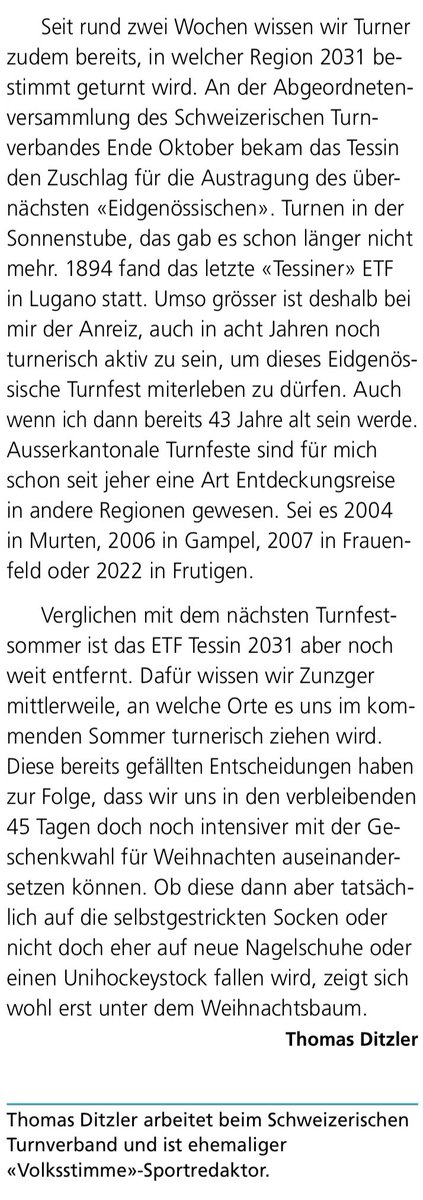 teedee87's tweet photo. Vor der Geschenke-Wahl steht die Turnfest-Wahl an - oder eben gestrickt oder geturnt. Meine neuste Kolumne in der @Volksstimme_CH https://t.co/R4ZaM3xajA