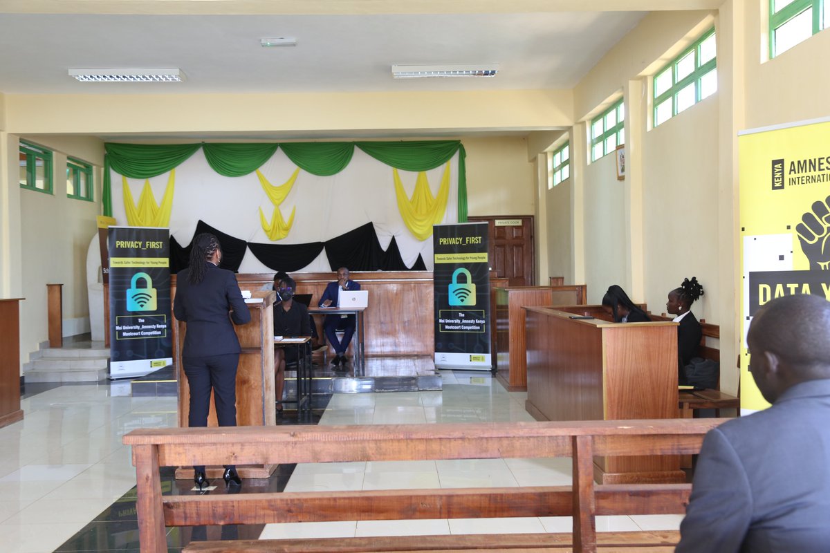 AmnestyKenya's tweet photo. IYKYK: "May it please the court..." Privacy is a fundamental right that has become increasingly important in the digital age.
A group of aspiring lawyers are bringing their A-game at the ongoing #PrivacyFirstKE Moot competition.
#DigitalRightsKE https://t.co/48W3bJs76M