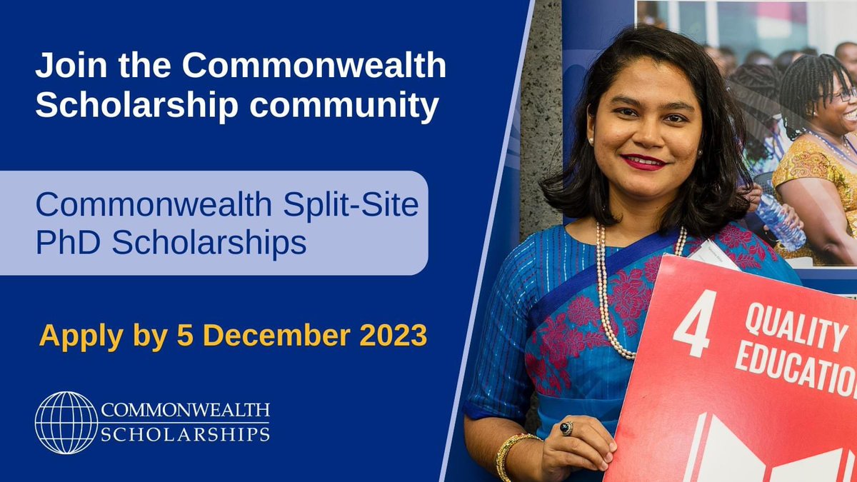 📣 Applications for #Commonwealth Split-Site Scholarship are now open! Elevate your research, leadership, and institutional collaboration with our 12 month scholarship for doctoral candidates from September 2024. Find out more and apply by 5 December: bit.ly/3wzbFJf