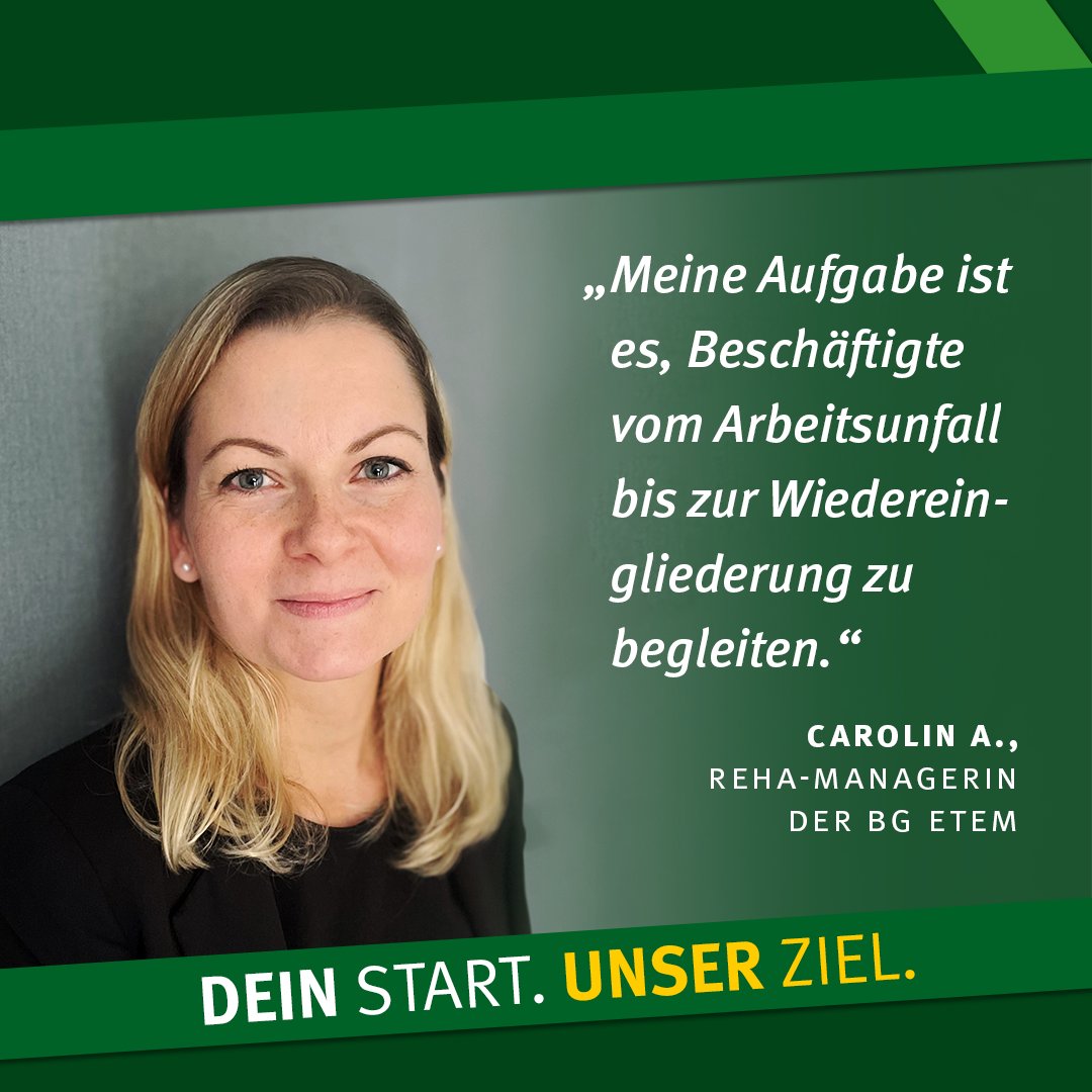Nach seinem Arbeitsunfall geht es für Industriekletterer Oliver Schulz darum, Schritt für Schritt wieder gesund zu werden. Bei seiner #Reha an seiner Seite: die Reha-Managerin Carolin Amberg von der  <a href="/bg_etem/">BG ETEM</a>. Sie koordiniert den gesamten Reha-Ablauf. aug.dguv.de/gesundheitssch…