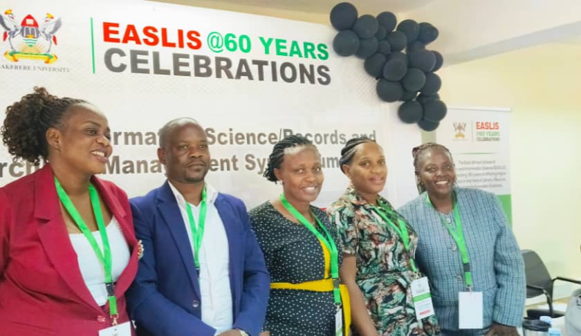 Librarians @Makerere joins @MakCoCIS and other universities in celebrating EASLIS@60. The Principal @MakCoCIS encouraged participants to have a positive attitude to achieve their goals