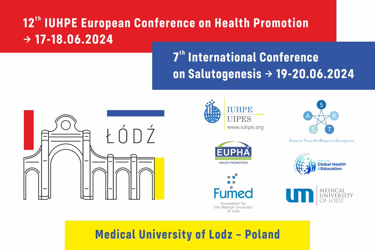 UNESCO Chair Global Health & Education (@unescochairghe) on Twitter photo Be at the 12th IUHPE Conference on Health Promotion 17-18 June 2024 and submit your abstract. Don’t forget the deadline is: November 30th, 2023.
iuhpeconferences24.umed.pl
#IUHPE24 #Salutogenesis24
<a href="/IUHPE/">IUHPE2025</a>
<a href="/didjourdan/">Didier Jourdan</a>
<a href="/GoofBuijs/">Goof Buijs</a>
<a href="/NickyJGray/">Nicola Gray</a>
<a href="/WHO_Europe/">WHO/Europe</a>
<a href="/EuroHealthNet/">EuroHealthNet</a> Be at the 12th IUHPE Conference on Health Promotion 17-18 June 2024 and submit your abstract. Don’t forget the deadline is: November 30th, 2023.
iuhpeconferences24.umed.pl
#IUHPE24 #Salutogenesis24
<a href="/IUHPE/">IUHPE2025</a>
<a href="/didjourdan/">Didier Jourdan</a>
<a href="/GoofBuijs/">Goof Buijs</a>
<a href="/NickyJGray/">Nicola Gray</a>
<a href="/WHO_Europe/">WHO/Europe</a>
<a href="/EuroHealthNet/">EuroHealthNet</a>