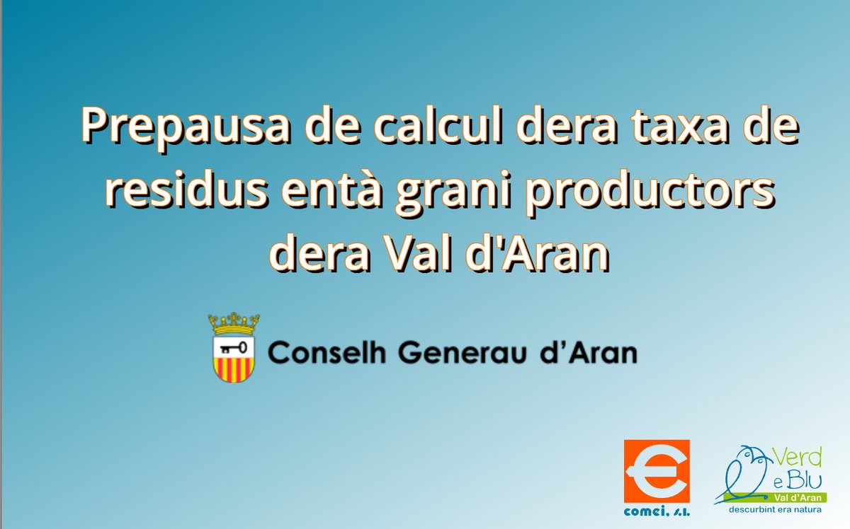 comeisl's tweet photo. Avui presentem la proposta de taxa de residus municipals per a la Val d'Aran,  per aconseguir l'equilibri pressupostari, aplicar el principi "Qui contamina paga", cobrir les despeses del model Porta a Porta i plantar les bases d'una taxa justa de Pagament per Generació. https://t.co/J9arNg4ZoX