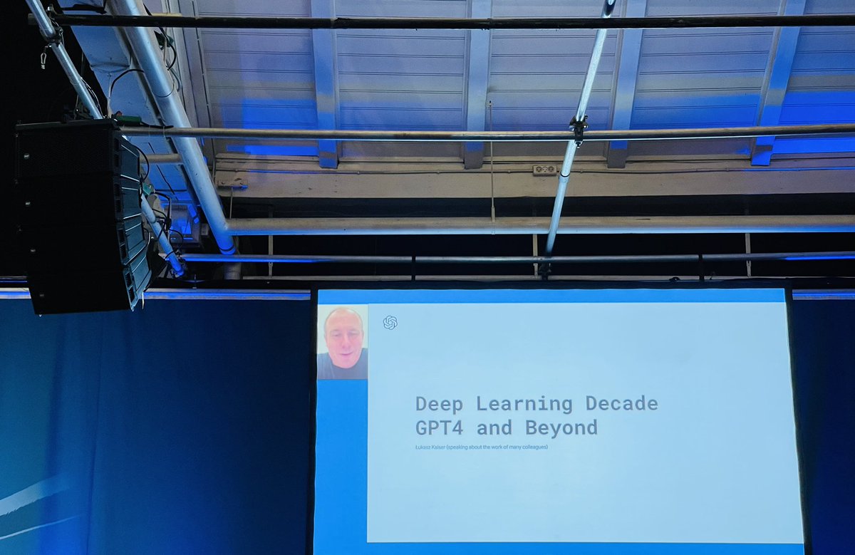 martinschultz's tweet photo. Starting the day with a remote keynote by @lukaszkaiser at Digital Tech Summit in Copenhagen.

Nice quote, regarding the training of AI models (LLMs) and how they are impressively good despite the data they have been trained on: “All of the internet, a very messy dataset” 😊 https://t.co/dPdWnB0Jv4