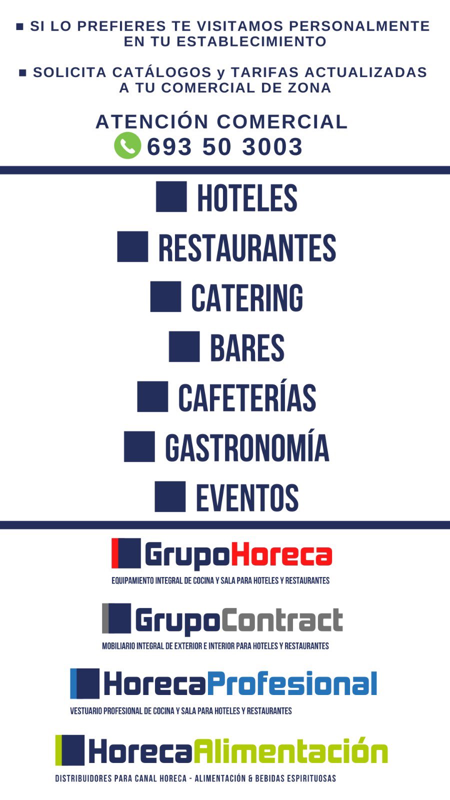 Equipos para catering, cafeterías, restaurantes y hoteles