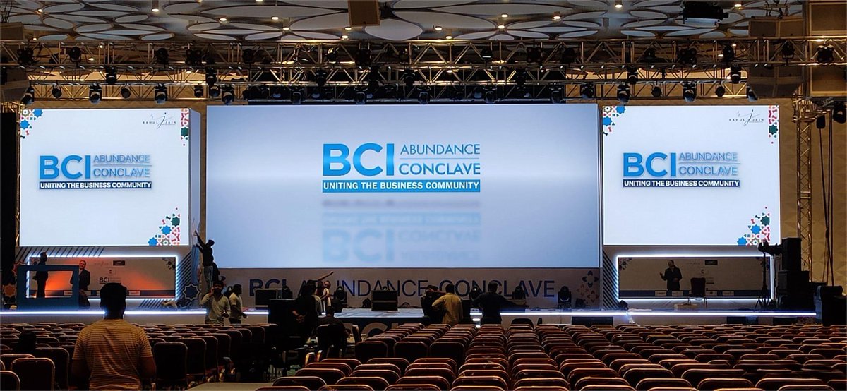 YESTECH_LED's tweet photo. 👉Explore the outstanding performance of the YesTech MG6S P2.84 LED wall at the BCI Abundance Conclave 2023 event! 

🤗For more: https://t.co/wlmqFOqMeF

#BCI #ledscreen #ledwall #leddisplay #yesled #conferenceevent #MG #indoorevents #yestech #india https://t.co/WovApf4H76