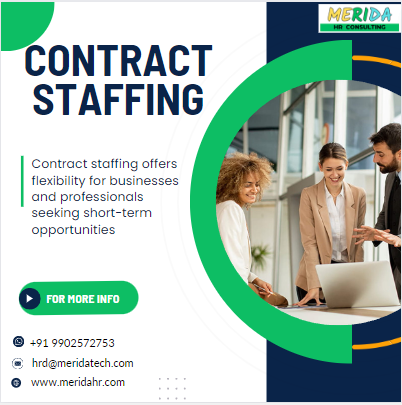 Unlock your workforce's full potential with Contract Staffing - the agile solution for businesses seeking specialized talent on-demand.

For More Info
Contact Us: +91 6364466330
Email Us: hrd@meridatech.com
Visit Us: meridahr.com

#ContractStaffing #TalentSolution