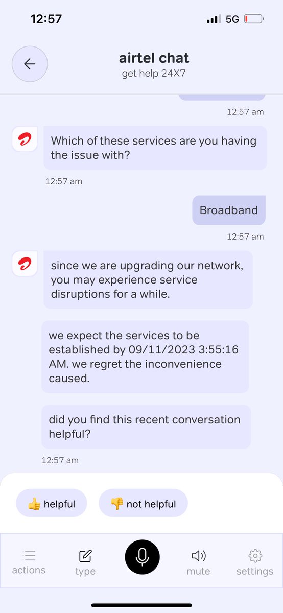 JamiNavya's tweet photo. @airtelindia Our broadband is down since 2 days and no action is being taken even with multiple requests on the Airtel App. There is no way to contact the technician to fix it. They just keep delaying the fix. Please take action. https://t.co/zqxgbpif4p