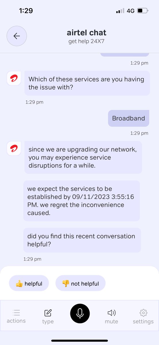 JamiNavya's tweet photo. @airtelindia Our broadband is down since 2 days and no action is being taken even with multiple requests on the Airtel App. There is no way to contact the technician to fix it. They just keep delaying the fix. Please take action. https://t.co/zqxgbpif4p